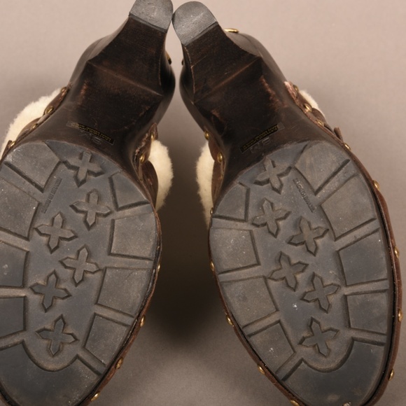 Michael Kors Brown Leather & Faux Fur Heels - Picture 9 of 9